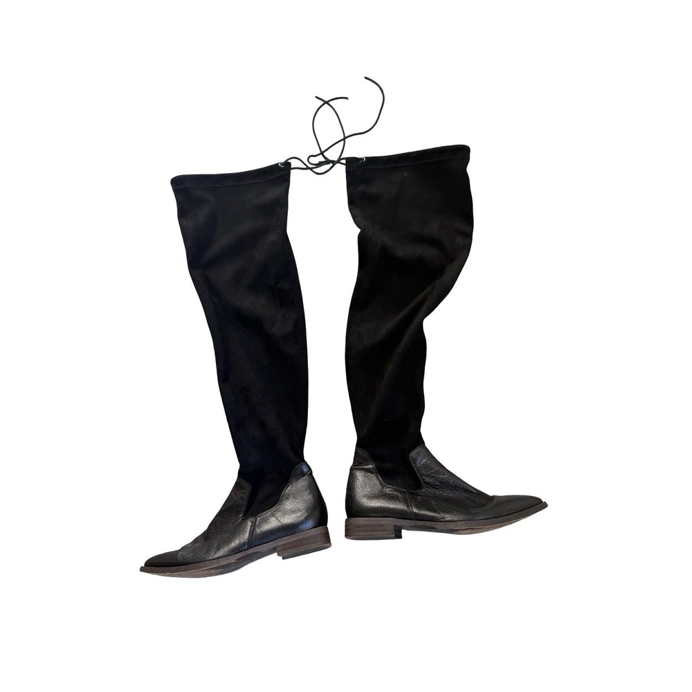 Free People tall black over the knees faux suede stretch boots‎ size 38
